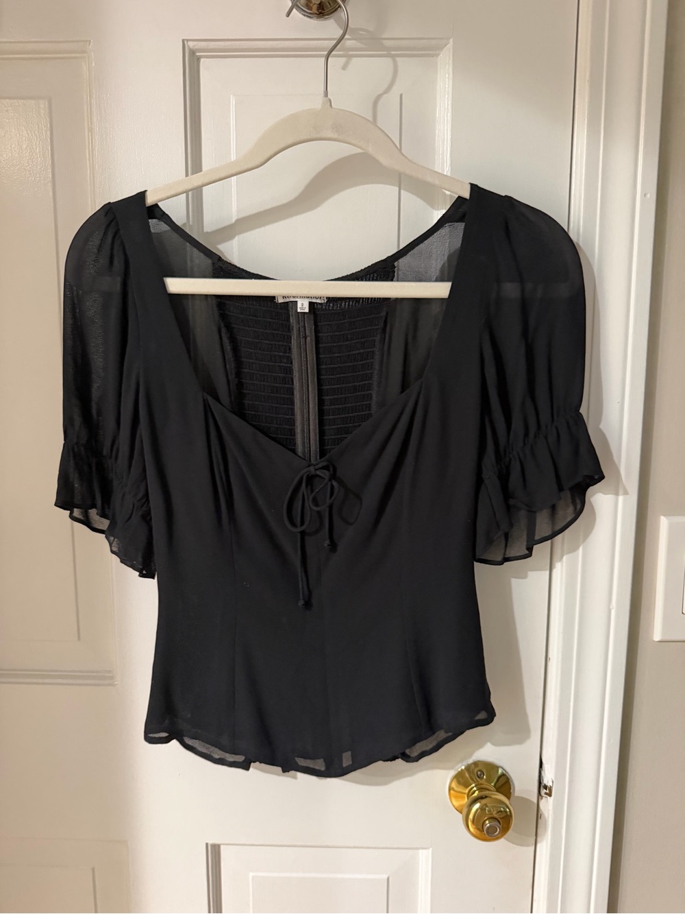 Reformation Black Blouse
